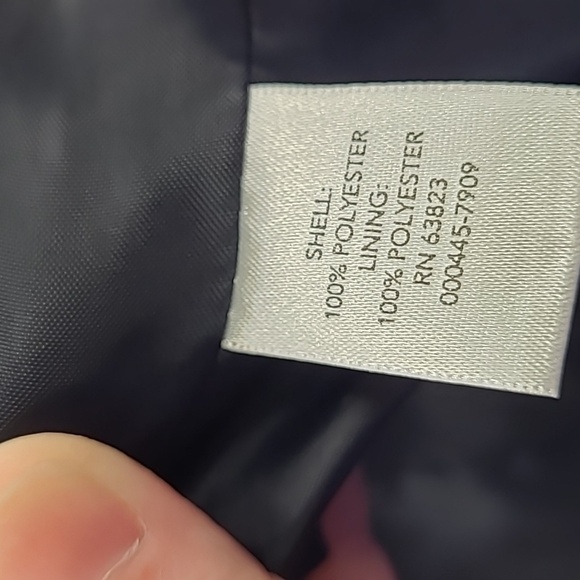 CJ Banks SZ X Blazer Open Front Jacket Navy Blue & White Lined - Picture 8 of 9